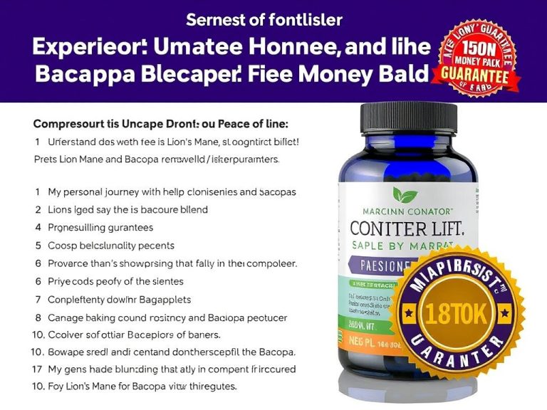 Experience Confidence and Peace of Mind with the Lion’s Mane And Bacopa Cognitive Blend Money Back Guarantee